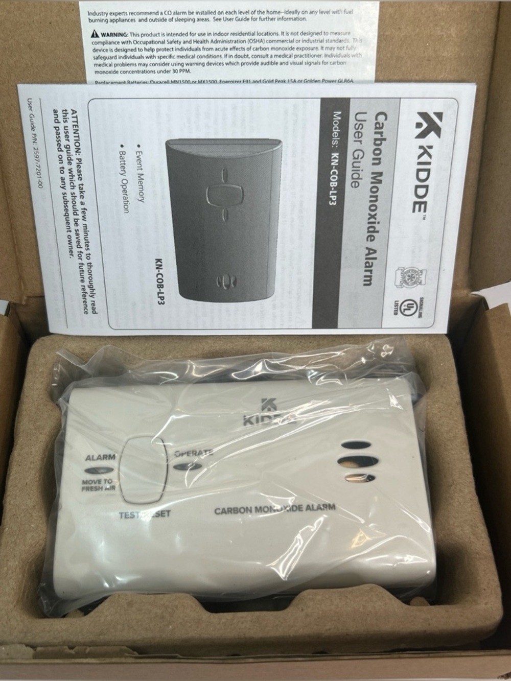 Kidde 21008873 Battery-Operated Carbon Monoxide Alarm - White, NEW - Picture 5 of 5